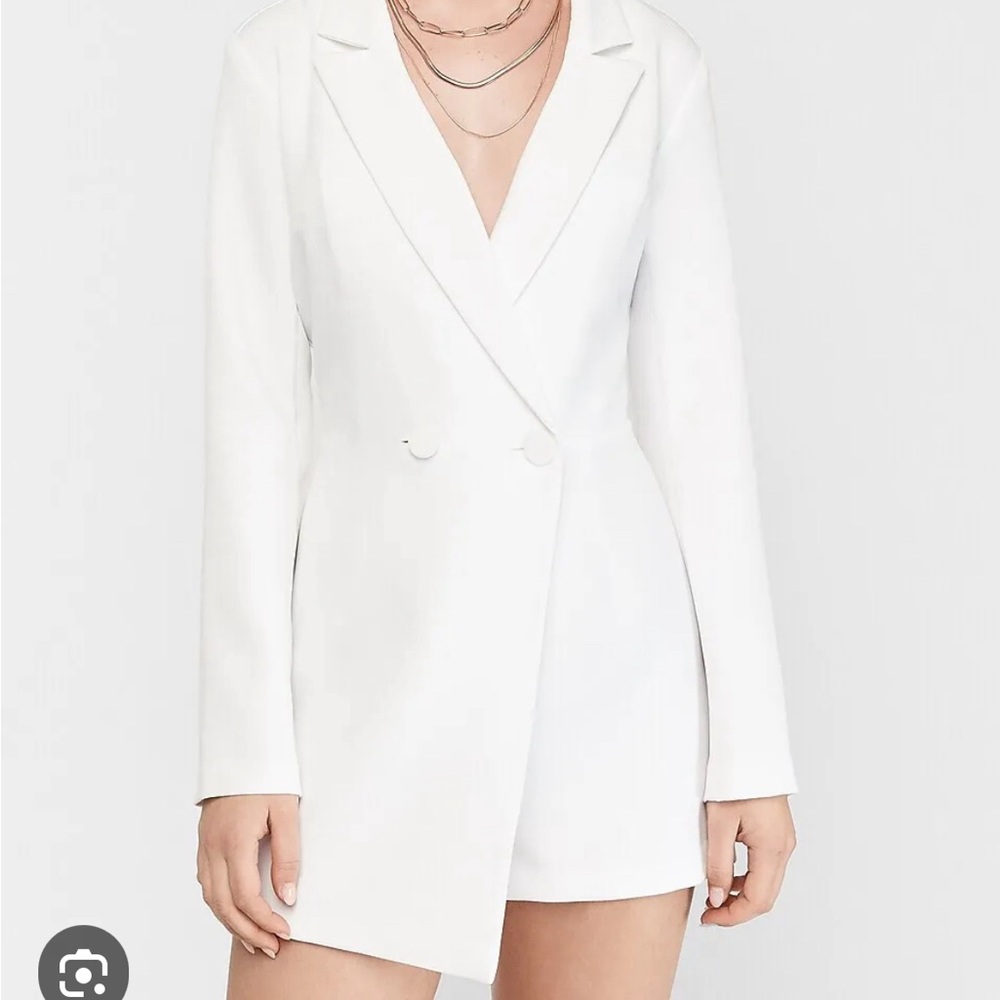 Express white short romper